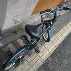 美品☆CAPTAIN STAG[キャプテンスタッグ]20吋 折り畳み自転車 外装6段/グリーン