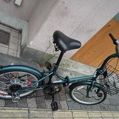 美品☆CAPTAIN STAG[キャプテンスタッグ]20吋 折り畳み自転車 外装6段/グリーン