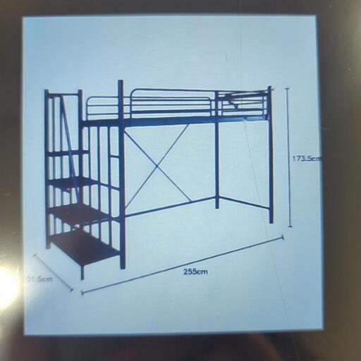 ロフトベッド　階段タイプ　テーブル付　畳付