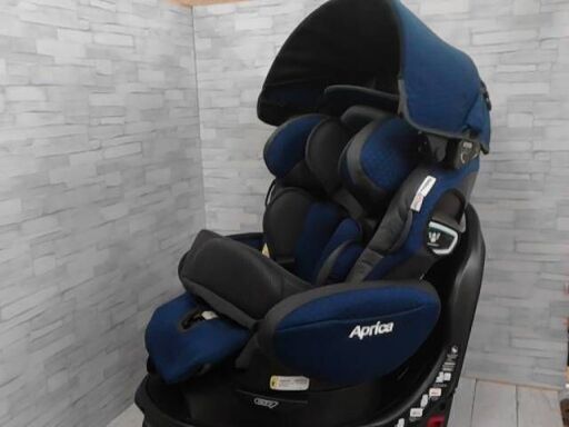 値下げしました　Aprica(アップリカ) チャイルドシート ISOFIX固定 フラディア グロウ ISOFIX セーフティー プラス プレミアム 0か月から4歳頃まで 回転式 ベッド型 R129適合 (カスケイドネイビー) 2139044　A1012