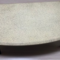 大理石調のテーブル　脚折り畳み式