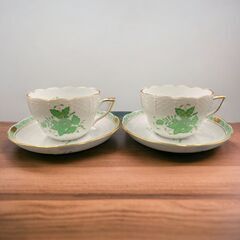 決まりました】【希少 極美品】HEREND HVNGARY アポニーグリーン