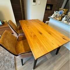 【3月2日限定】ダイニングテーブルセット　天然木　食卓テーブル　...