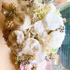 ブライダルプリザーブドflowerキャスケードブーケ