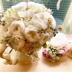 ブライダルプリザーブドflowerキャスケードブーケ