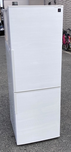 【RKGRE-287】特価！シャープ/271L 2ドア冷凍冷蔵庫/SJ-PD27C-W/中古品/2017年製/当社より近隣無料配達！