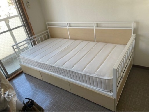 ◆早い方優先‼︎ ニトリ オシャレ☆ 収納付きシングルベッド マットレス付き☆