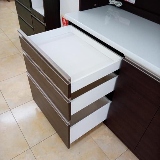 ☆ジモティ割あり☆ レンジボード ダークブラウン、ホワイト H202×D49  