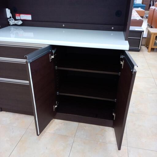 ☆ジモティ割あり☆ レンジボード ダークブラウン、ホワイト H202×D49  