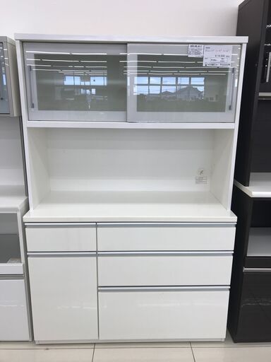 ★ジモティ割あり★  食器棚 ホワイト H180.5×D50.5×W119.5 クリーニング済み HJ2347