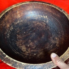 レトロ　シャビー　民藝　アンティーク　刳り物の木製コネ鉢