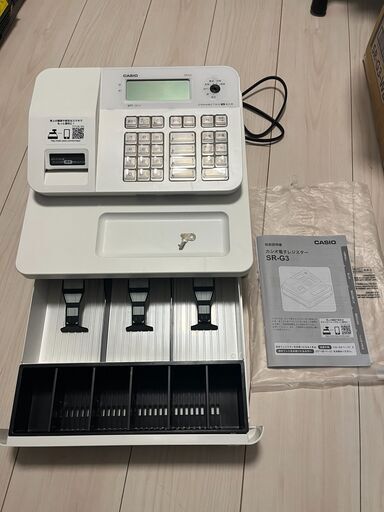 カシオ電子レジスター　SR-G3-WE　ホワイト（中古）