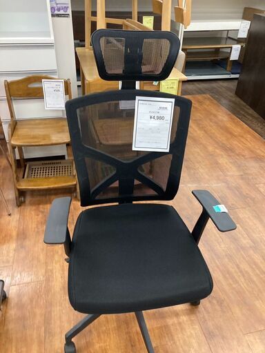 ワークチェア 昇降可能 ブラック 幅60cm 奥行60cm 高さ75～82cm デスク 