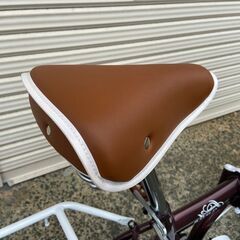 新品★未使用品　ミニベロ　20インチ　オートライト付　シマノ6段ギア　ブラウン/ホワイト