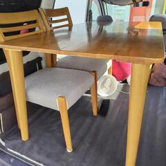 (決定)テーブル 椅子2脚 机 ダイニングテーブル