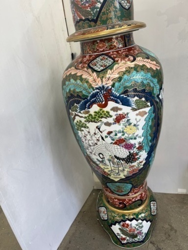 博山作　大壺　金龍壺　伝統工芸　美術品　三段