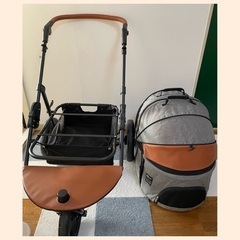 【耐荷重50kg】分離両用折り畳み式ペットカート/レインカバー付き