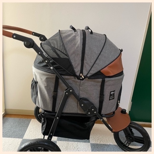 【耐荷重50kg】分離両用折り畳み式ペットカート/レインカバー付き