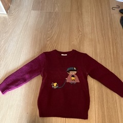 90サイズ　セーター　レトロ　ボルドー　紫