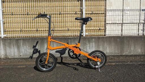 折り畳み自転車（オレンジ）　１４インチ