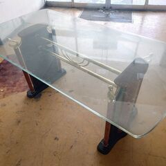 ダイニングテーブル ガラス W1730×D900×H745 マホ...