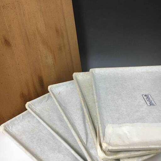 ut3/7 漆器 正方形 お盆 木製 5枚揃 木箱 工芸品 漆芸 漆器 漆塗り 伝統工芸 コレクション 和食器 漆 伝統工芸