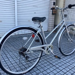 【27インチ自転車】6段変速　LEDオートライト付　前後タイヤ新品❗️若林自転車　浜大津店　SALE中❗️