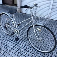 【27インチ自転車】6段変速　LEDオートライト付　前後タイヤ新品❗️若林自転車　浜大津店　SALE中❗️