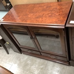 キャビネット マルニ木工 2枚扉 引き出し付 ブラウン - 家具 