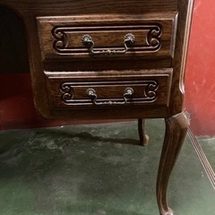 机 アンティーク 三越家具 Brugge ルーマニア製 デスク オーク材 猫脚 英国