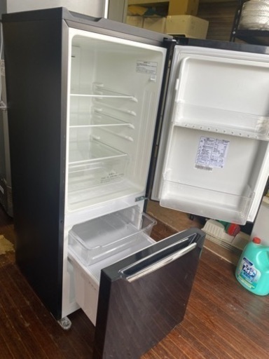 福岡市内配送設置無料 HR-D15AB 冷蔵庫 パールブラック [2ドア /右開き  