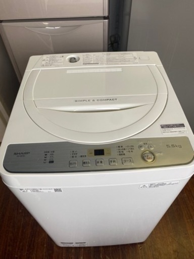 北九州市内配送無料　保証付き　2019年式　ES-GE5C-W 全自動洗濯機 ホワイト系 [洗濯5.5kg /乾燥機能無 /上開き]
