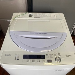 北九州市内配送無料　保証付き　シャープ 全自動洗濯機 5.5kg バイオレット ES-GE5A-V