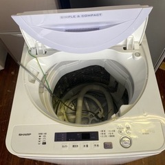 北九州市内配送無料　保証付き　シャープ 全自動洗濯機 5.5kg バイオレット ES-GE5A-V