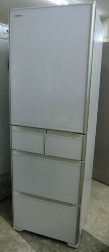 HITACHI 5ドア冷蔵庫 自動製氷 ガラスドア 真空チルド  401L 2019年製 R-S40J(XW)型