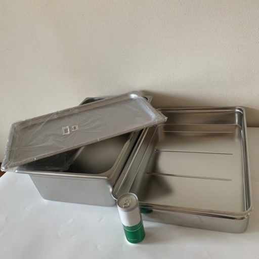 Amazon総額26000円 料理 特大トレイ ステンレス 容器 調理器具 業務用 調理 バット レストラン 保管容器 肉　魚 特大 大横領 蓋付き なし　２個セット まとめ売り Amazon総額26000円 料理 特大トレイ ステンレス 容器 調理器具 業務用