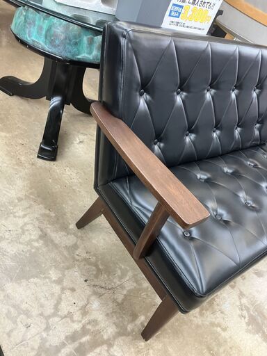 TOYO FURNITURE 2Pソファ 2シーター アメリカンテイスト ブラック 黒系 No.829● ※現金、クレジット、スマホ決済対応※ TOYO FURNITURE 2Pソファ 2シーター アメリカンテイスト ブラック 黒系