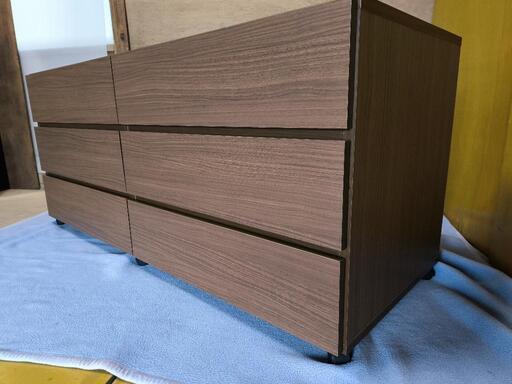 ほぼ新品/未使用 収納家具 チェスト テレビ台 キャスター付き テレビボード ローボード 3段チェスト ローチェスト 衣類収納 レール式