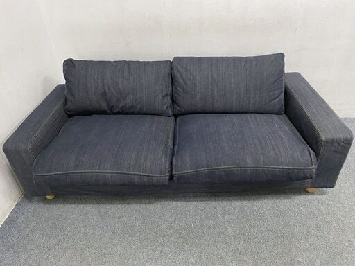 無印良品/MUJI 3シーターフェザーポケットコイル デニムカバー 外せる