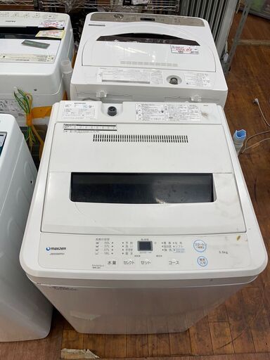 洗濯機　No.11917　マクスゼン　2021年製　5.5kg　JW55WP01　※蓋破損あり　【リサイクルショップどりーむ天保山店】