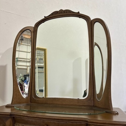 購入価格7万円 天然無垢材 オイル仕上げ アルダー材 一面鏡 ドレッサー 化粧台 購入価格7万円 天然無垢材 オイル仕上げ アルダー材 一面鏡 ドレッサー