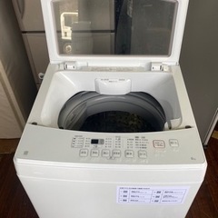 北九州市内配送無料　保証付き　２０２３年　ニトリ 洗濯機  6.0kg 風乾燥 ステンレス槽 ガラス蓋 ホワイト NTR60