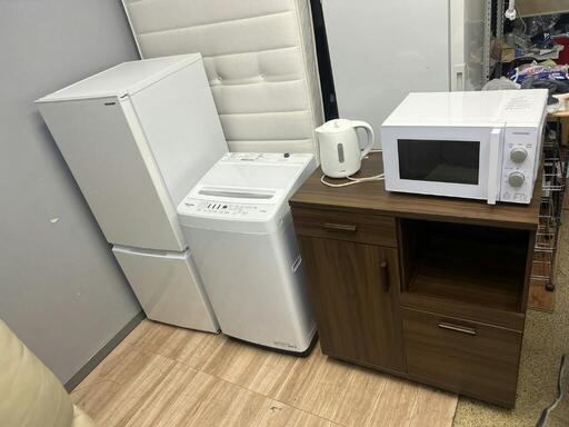 新生活5点セット 冷蔵庫\u0026洗濯機分解洗浄済み✨✨電子レンジ\u0026電気ポット\u0026食器棚