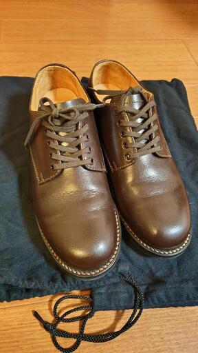 美品　マーガレットハウエル　LEATHER LACE UP SHOES　ダークブラウン