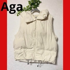 Ｍサイズ Aga ホワイトダウンベスト 