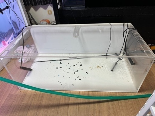 120cm アクリル水槽 早期引取りでヒーターと蓋をお得な値段にします！