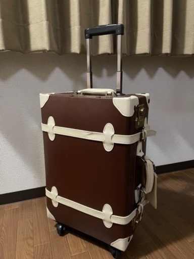 【美品】トランク型キャリーバック ブラウン レザー 2重ロック TSAロック