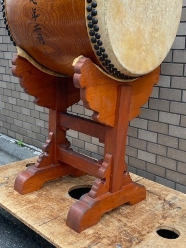 宮本卯之助商店 和太鼓 長胴太鼓 和楽器 台付 お囃子 お祭り 御神輿