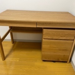 時間限定値下げ 【美品】無印良品のオーク無垢材デスク　キャビネットセット