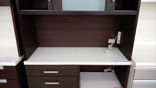 ☆ジモティ割あり☆ レンジボード 白/茶 H180×D42×W89.5 クリーニング 